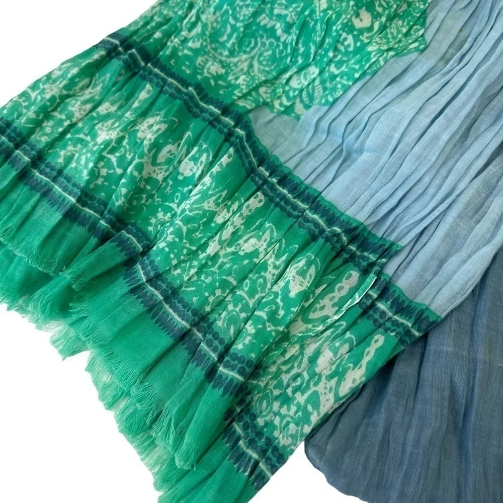 Aqua Blue Oversized Scrunchie Scarf Wrap Sarong